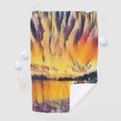 Serviette De Golf Beau lever de soleil comme design aquarel (En situation)