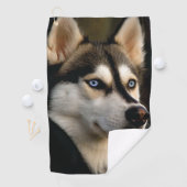 Serviette De Golf Beau Oreiller Husky Lrow (En situation)