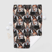 Serviette De Golf Beautiful Black Girl Angels Pattern Design -Dark (En situation)