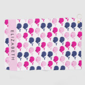 Serviette De Golf Beaux Baleines, Motif De Baleines, Votre Nom (Horizontal)