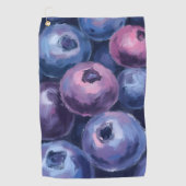 Serviette De Golf Beaux Bleuets | Peinture de Fruits (Devant)