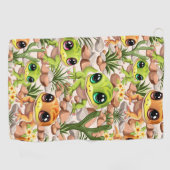 Serviette De Golf Bébé Geckos jote personnages de dessin (Horizontal)