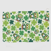 Serviette De Golf Bébé Hibou Mignon St Patrick Dessin Animé (Horizontal)