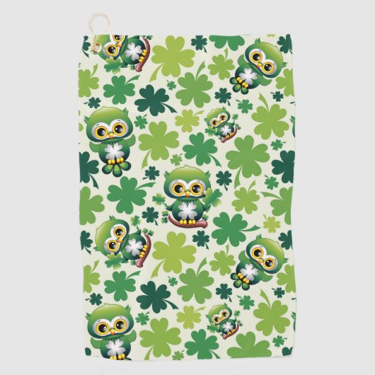 Serviette De Golf Bébé Hibou Mignon St Patrick Dessin Animé (Devant)