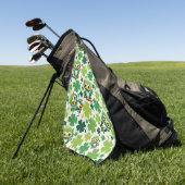 Serviette De Golf Bébé Hibou Mignon St Patrick Dessin Animé (Vert)