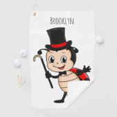 Serviette De Golf Bébé mignon avec chapeau et dessin animé de cravat (En situation)