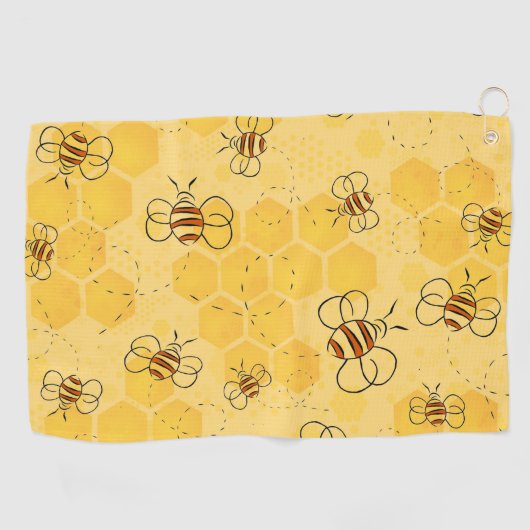 Serviette De Golf Bee Buzzing Honey Bees mignonne (Horizontal)