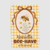 Serviette de golf 'Bee-Have on the Fairway' (Devant)