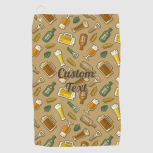 Serviette De Golf Beer Icons Motif Golf Serviette
