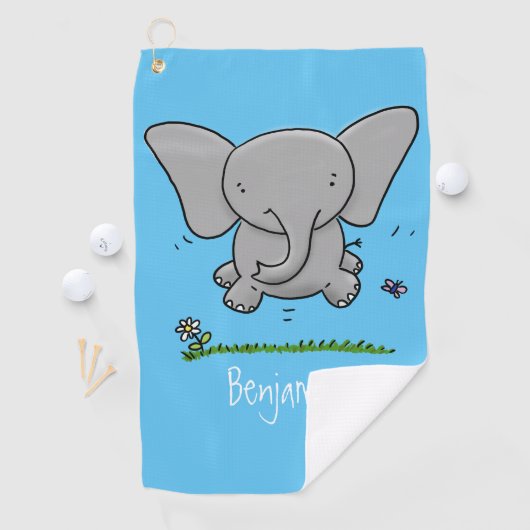 Serviette De Golf Belle adorable dessin d'éléphant bébé (En situation)