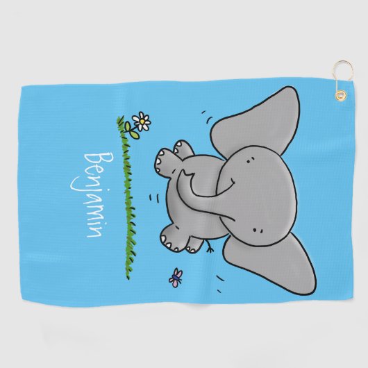 Serviette De Golf Belle adorable dessin d'éléphant bébé (Horizontal)