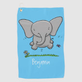 Serviette De Golf Belle adorable dessin d'éléphant bébé (Devant)