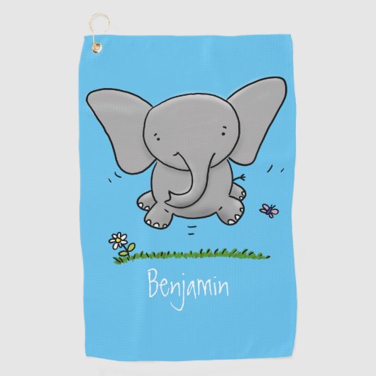 Serviette De Golf Belle adorable dessin d'éléphant bébé (Devant)