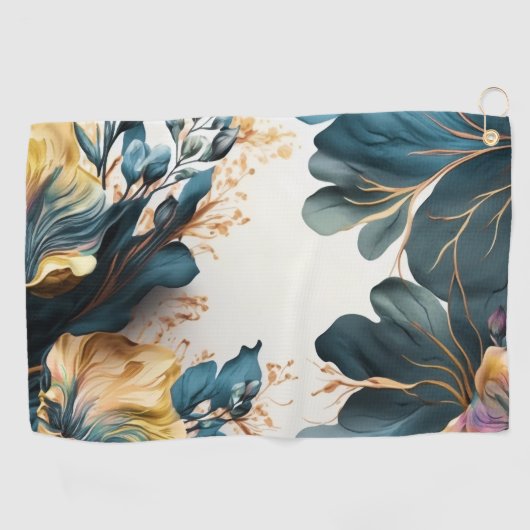 Serviette De Golf Belle aquarelle fleurie (Horizontal)