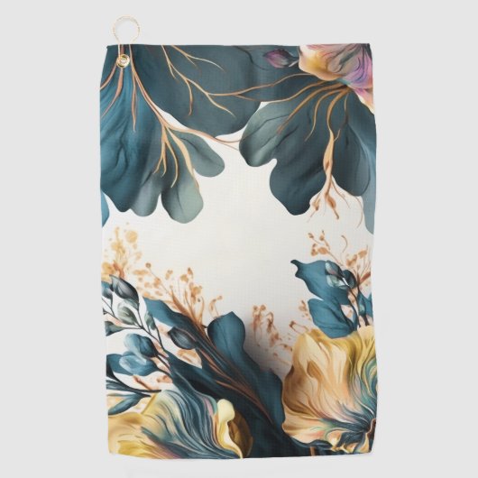 Serviette De Golf Belle aquarelle fleurie (Devant)