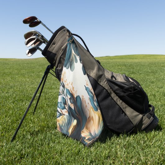 Serviette De Golf Belle aquarelle fleurie (Vert)