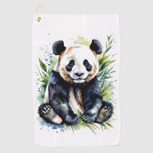 Serviette De Golf Belle aquarelle Panda Bear (Devant)