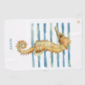 Serviette De Golf Belle aquarelle Seahorse, Custom (Horizontal)