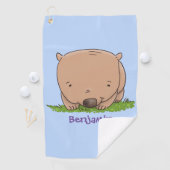 Serviette De Golf Belle illustration de dessin animé de bébé wombat (En situation)