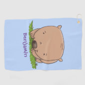Serviette De Golf Belle illustration de dessin animé de bébé wombat (Horizontal)