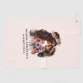 Serviette De Golf Belle maman et fille noire (Horizontal)