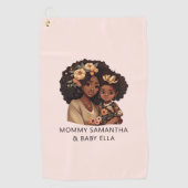 Serviette De Golf Belle maman et fille noire (10) (Devant)