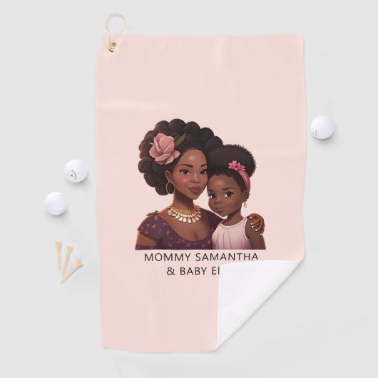 Serviette De Golf Belle maman et fille noire (14) (En situation)