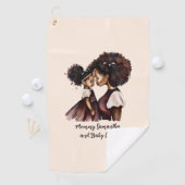 Serviette De Golf Belle maman et fille noire (24) (En situation)