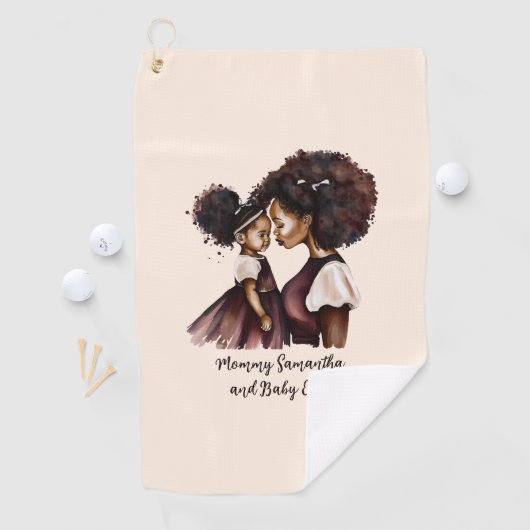 Serviette De Golf Belle maman et fille noire (24) (En situation)