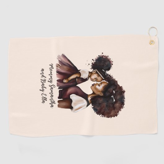 Serviette De Golf Belle maman et fille noire (24) (Horizontal)