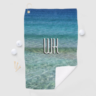 Serviette De Golf Belle mer des Caraïbes calme Monogramme