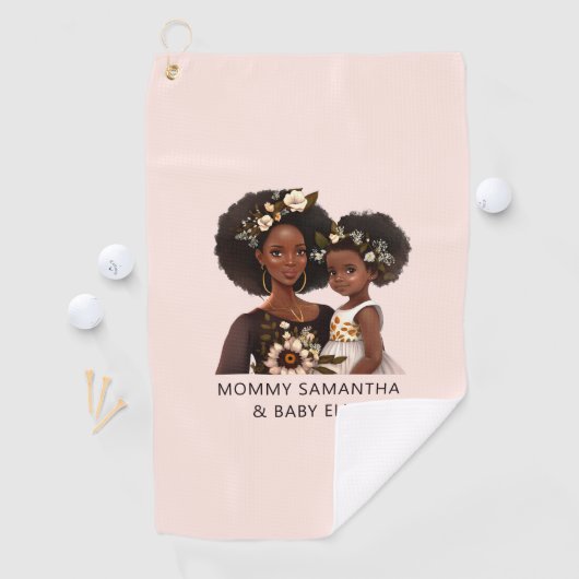 Serviette De Golf Belle mère et fille noire (11) (En situation)
