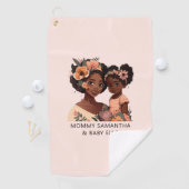 Serviette De Golf Belle mère et fille noire (13) (En situation)