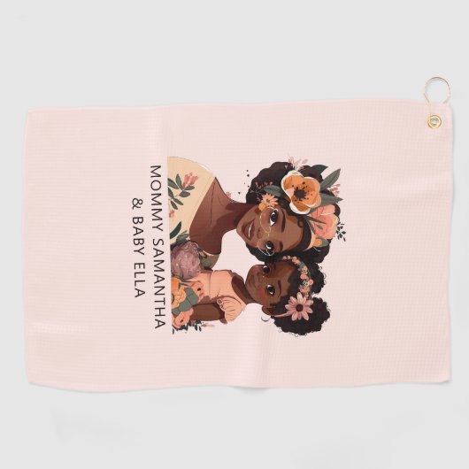 Serviette De Golf Belle mère et fille noire (13) (Horizontal)