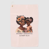 Serviette De Golf Belle mère et fille noire (13) (Devant)