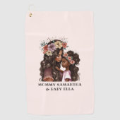 Serviette De Golf Belle mère et fille noire (2) (Devant)