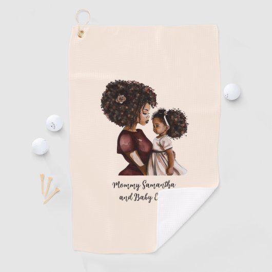 Serviette De Golf Belle mère et fille noire (26) (En situation)