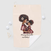 Serviette De Golf Belle mère et fille noire (27) (En situation)
