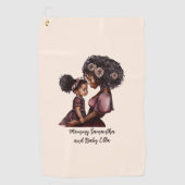 Serviette De Golf Belle mère et fille noire (28) (Devant)