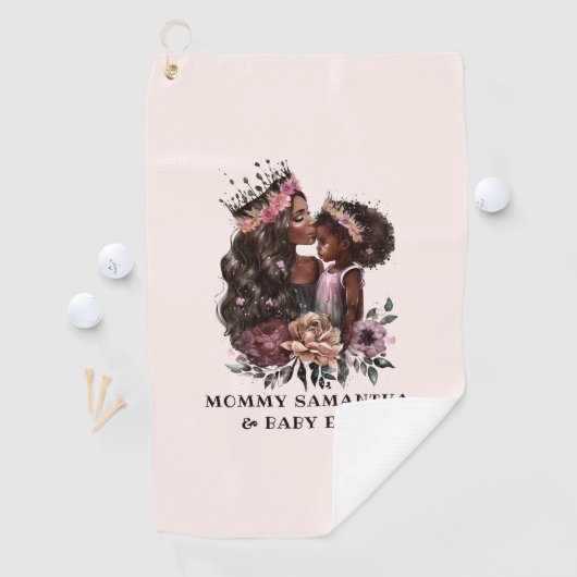 Serviette De Golf Belle mère et fille noire (3) (En situation)