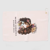 Serviette De Golf Belle mère et fille noire (4) (Horizontal)