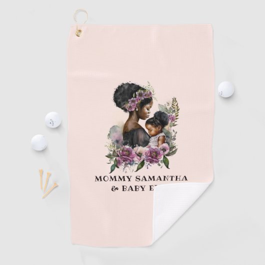 Serviette De Golf Belle mère et fille noire (6) (En situation)