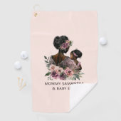 Serviette De Golf Belle mère et fille noire (8) (En situation)