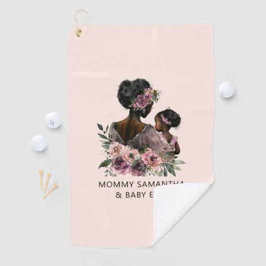 Serviette De Golf Belle mère et fille noire (8) (En situation)
