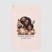 Serviette De Golf Belle mère et fille noire (9) (Devant)