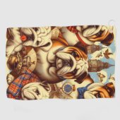 Serviette De Golf Belle peinture anglaise de Bulldog (Horizontal)