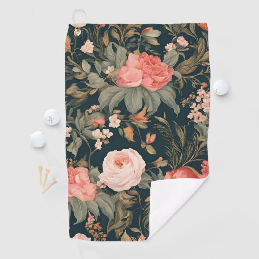 Serviette De Golf Belles fleurs de rose florales (En situation)