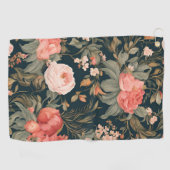 Serviette De Golf Belles fleurs de rose florales (Horizontal)