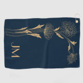Serviette De Golf Belles fleurs or Art Déco (Horizontal)