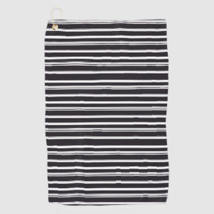 Serviette De Golf Belles rayures blanches noires